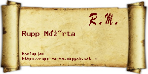 Rupp Márta névjegykártya