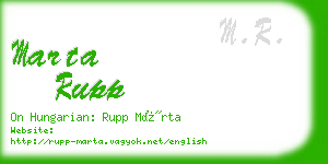 marta rupp business card